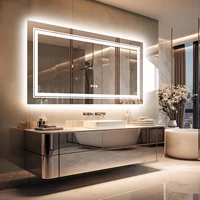 LED Bathroom Mirror Large Illuminated Dimmable Vanity Mirror with Lights, Backlit and Front Lighted Makeup Mirror for Wall 2