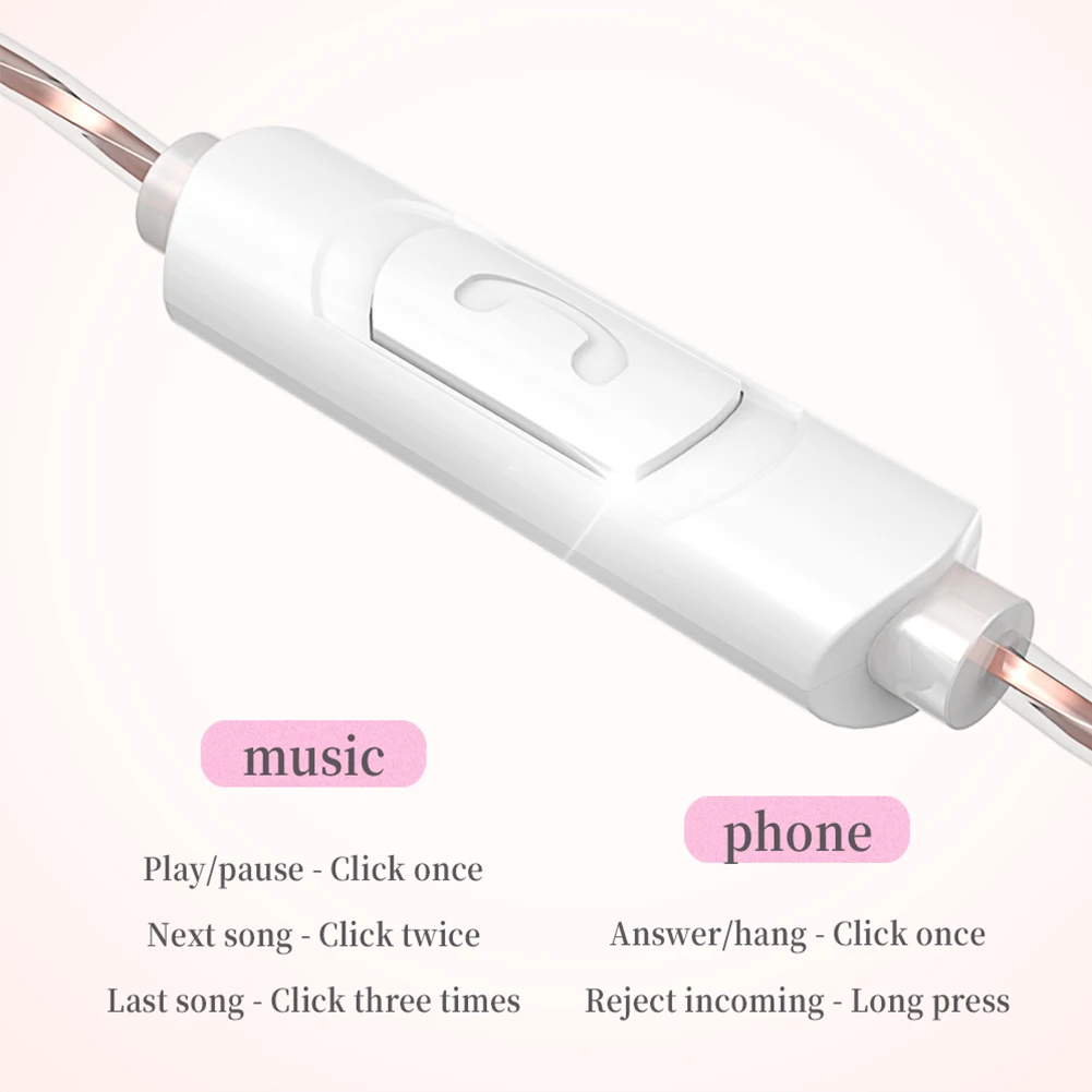 유선 이어폰 베이스 HiFi 헤드폰, 스테레오 소녀 선물, 다이아몬드 음악 이어폰, 음악가 헤드셋, 게이머 이어버드, 마이크 포함, 3.5mm