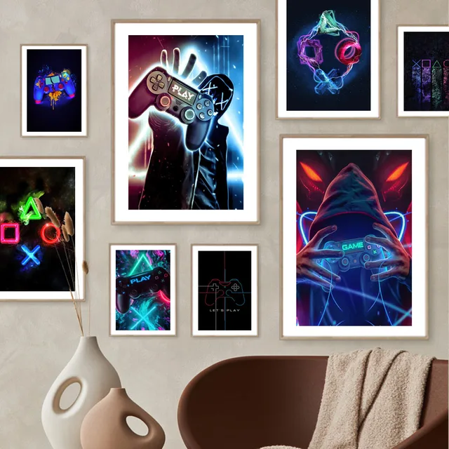 Decoração De Jogos Coma Sono Jogo Repita Gamer Gift Canvas Posters