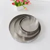 Kitchen Stainless Steel Storage Tray Decorative s Organizer Jewelry Display Plate Round Silver 3