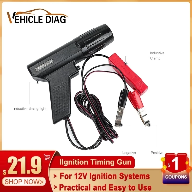Portable 12V Ignition Timing Light Gun Engine Timing Light Strobe Lamp