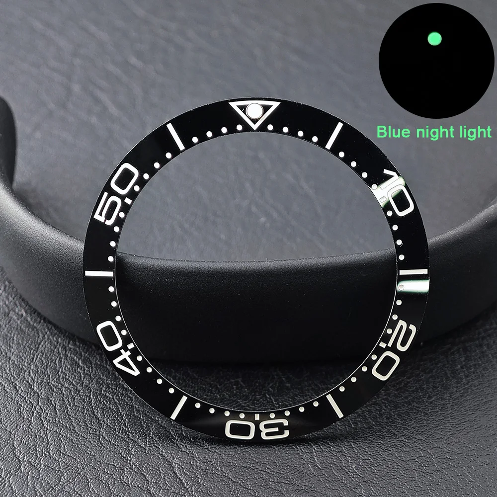 Men's Watch Replacement Bezel Insert with Tilted Ceramic and Carbon Fiber Texture