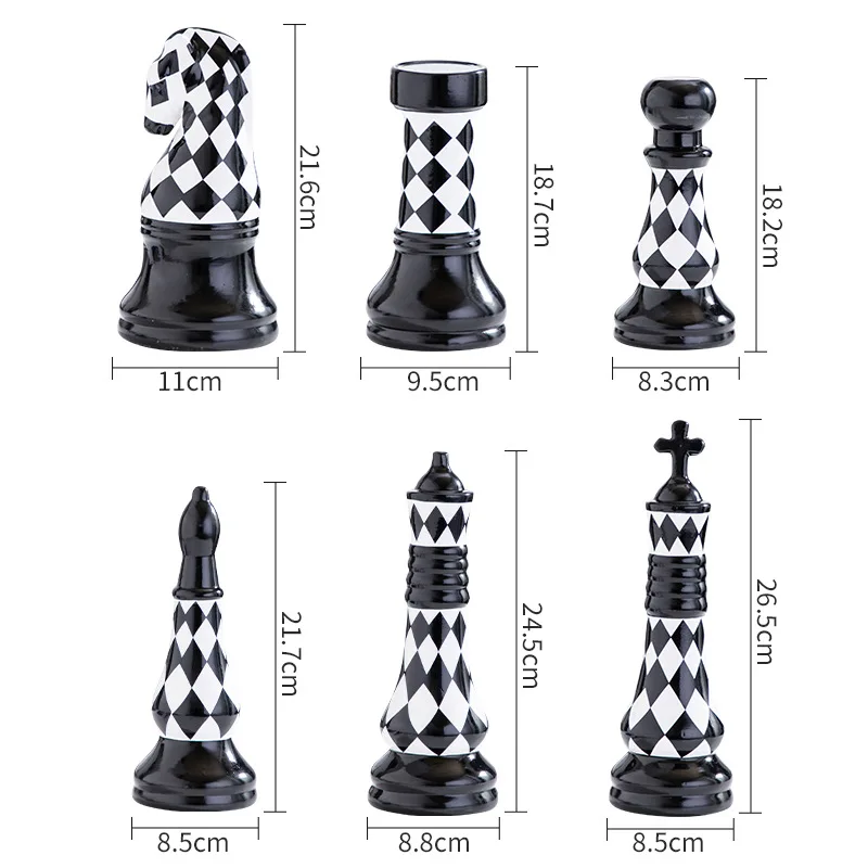 6 Pcs Set Creative Ceramic Black And White Chess Pieces Decoration Office Desktop Ornaments Book Shelf Chess Pieces Crafts Decor 16 6 Pcs Set Creative Ceramic Black And White Chess Pieces Decoration Office Desktop Ornaments Book Shelf Chess Pieces Crafts Decor