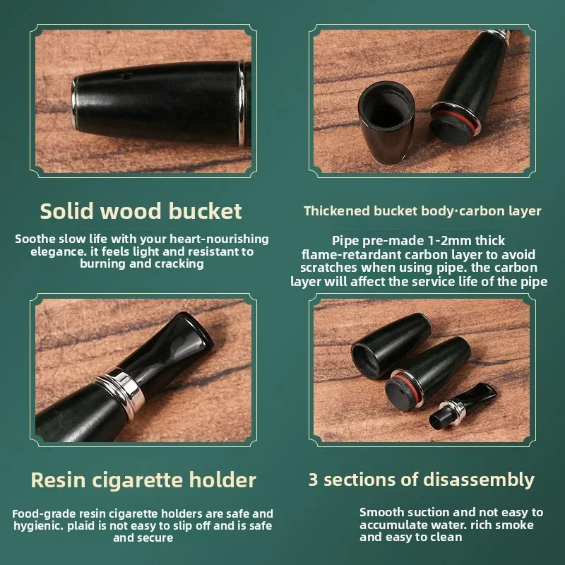 Portable Solid Wood Tobacco Pipe - Lightweight Smoking Accessory