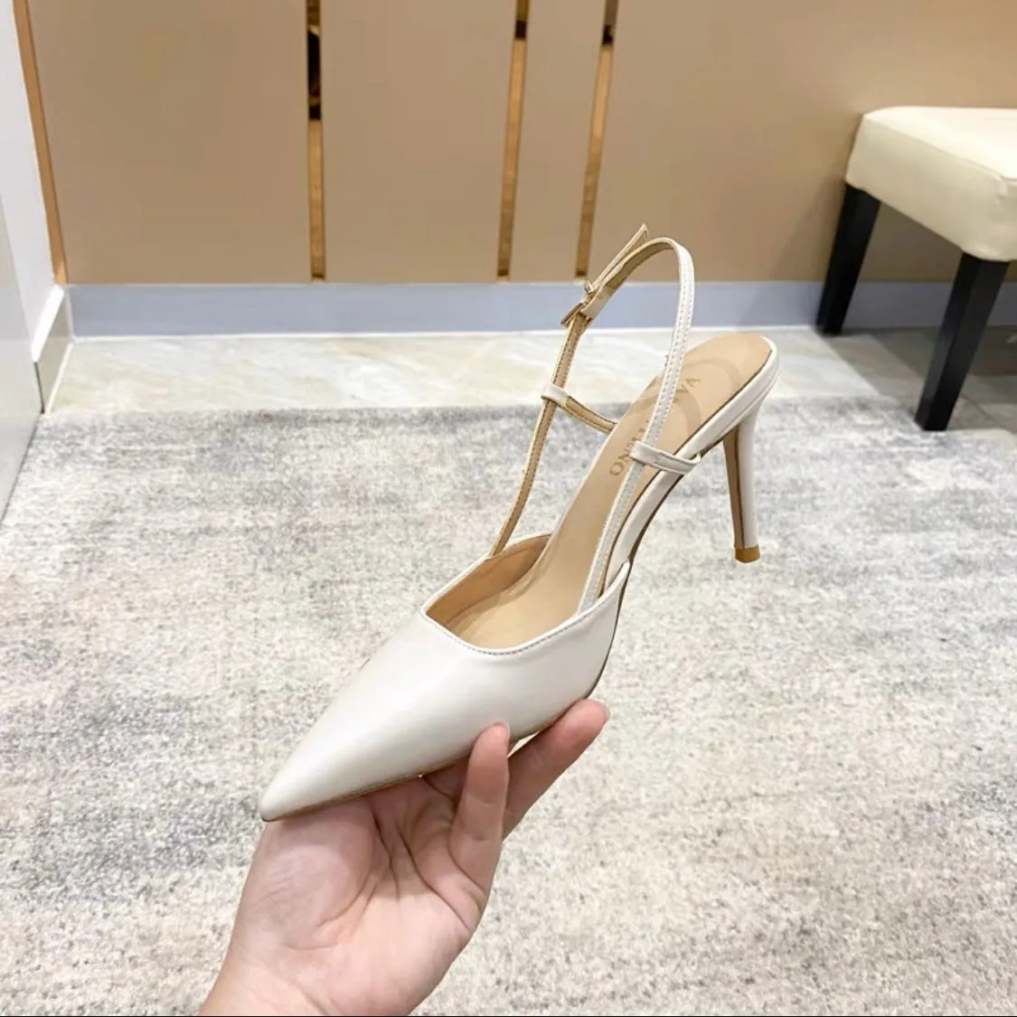 Women's Slingback Pumps Vintage Pointed Toe Summer Chic Work Stilettos High Heels