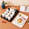 Rectangular Plastic Tray Hotel Restaurant Large Serving Trays Tea Water Dish Home Breakfast Bread Pan Coffee Table Organizer 2