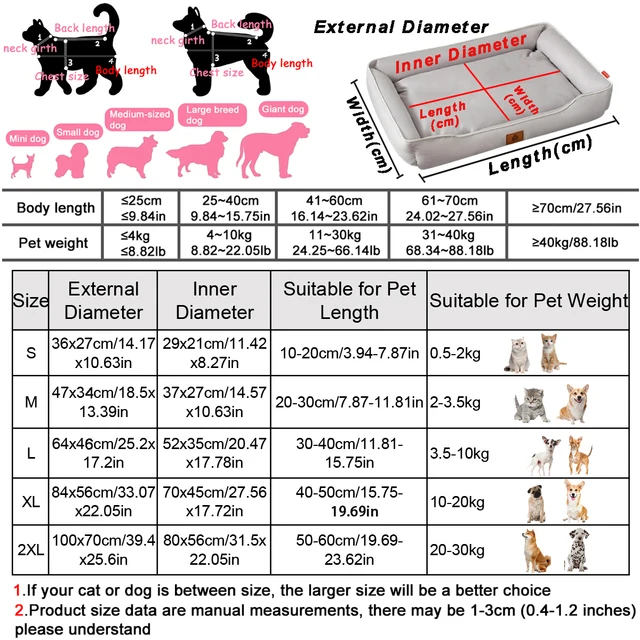 Four Season Square Dog Bed for Large Dog Mattress Bite-resistant Cat Bed Soft Thickened Dog Bed Waterproof Sofa Pet House 5