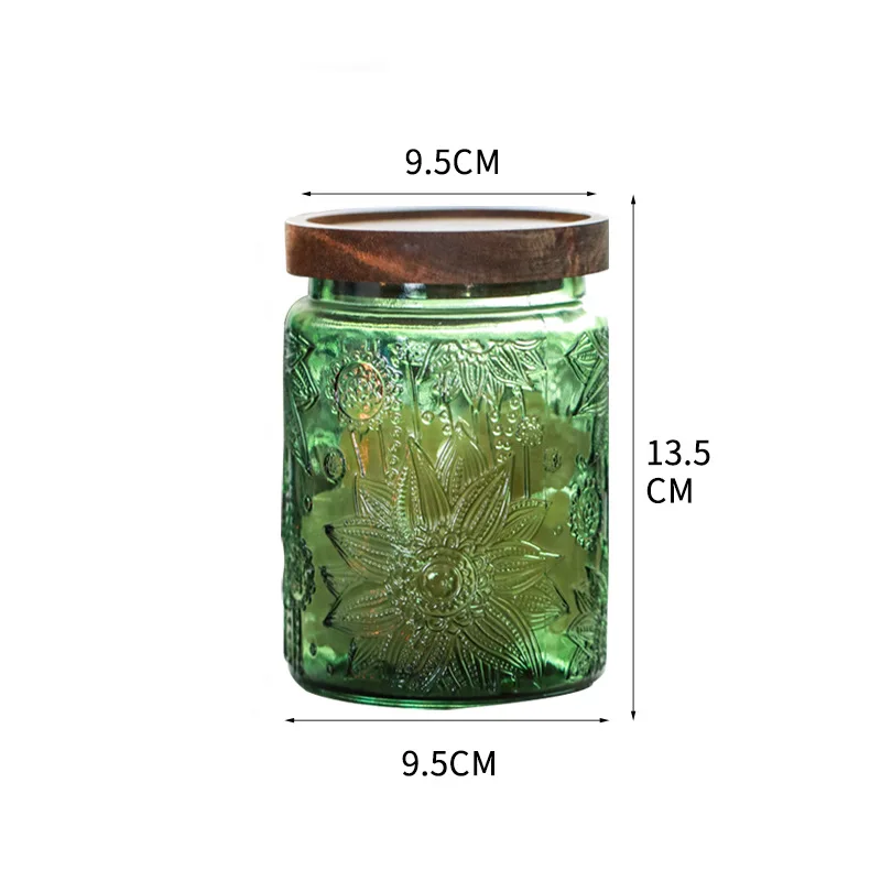 Color Retro Begonia Glass Storage Tank Household Kitchen Dried Tangerine Peel Miscellaneous Grains Sealed Jar Storage Tank 6