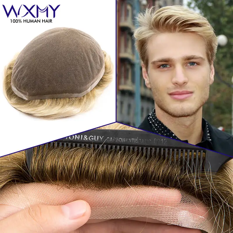 FullLaceManWigMaleHairProsthesis100NaturalHumanHairToupee
