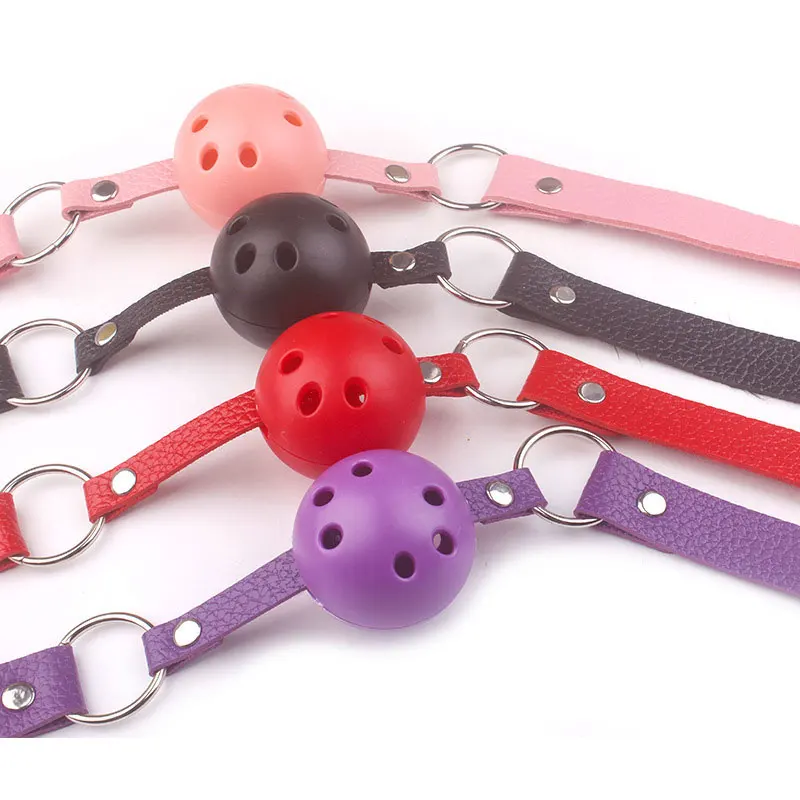Faux Leather Mouth Gag Adjustable Plastic Ball Adult Flirting Fetish Roleplay Game Props Couples BDSM Bondage Sex Toys sex party toys erotic sex toy sex toys sex bondage toys
