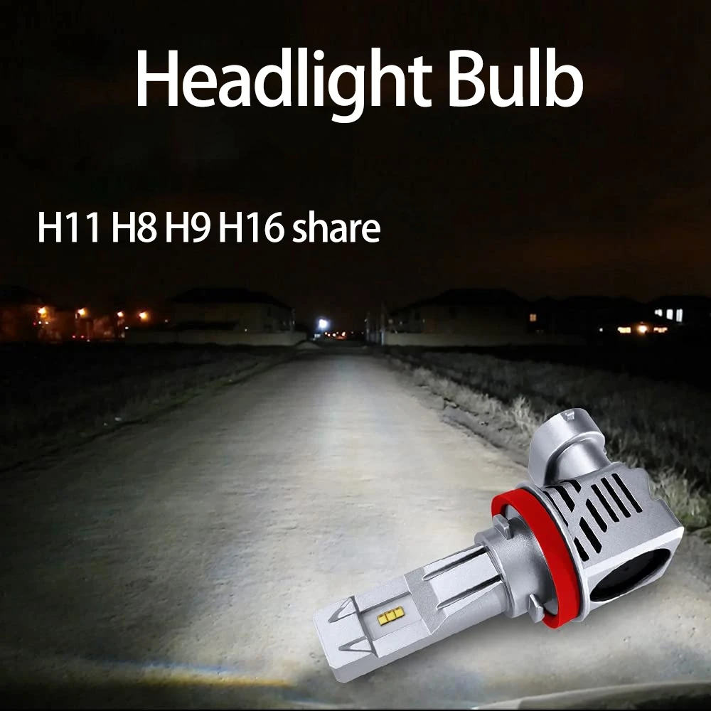 H11 H8 H9 H16 LED Headlight Bulbs 12000Lm Per Set 6500K Cool White Wireless Headlight LED Bulb Pack of 2 6