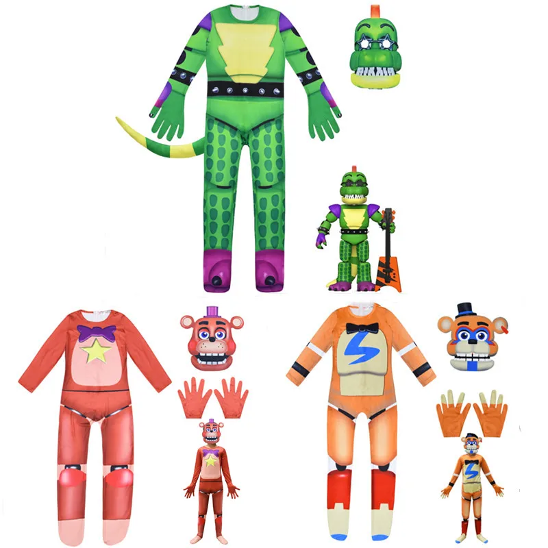 Halloween Fnaf Costume Per Bambini Cinque Notti Tuta Tinta Unita Cosplay Nightmare Bonnie Fnaf Freddy Anime Regalo Di Natale Per Bambino