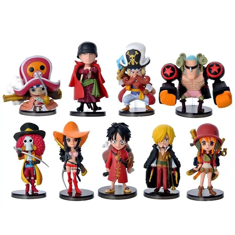 

9 шт. цельная мультяшная Обезьяна D. Фигурки героев Luffy Nami Roronoa Zoro Tony Chopper из ПВХ, модели игрушек, поклонники, коллекционные подарки