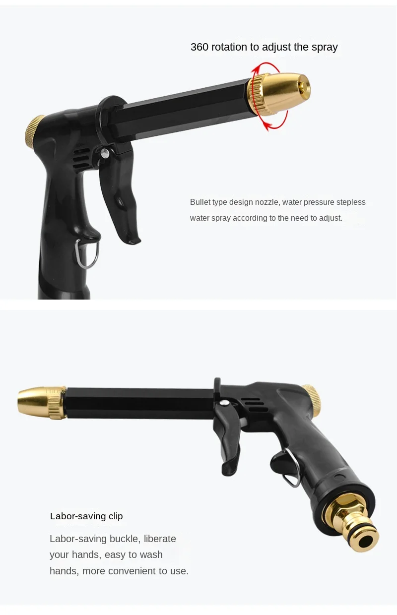 Description Picture 5 of itemPortable High-Pressure Water Gun Cleaning Car Wash Machine Garden Watering Hose Nozzle Sprinkler Foam Thread Quick Connector