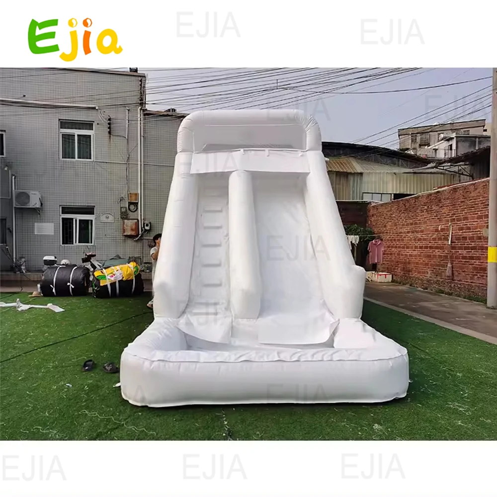 

Wedding party bouncer white slide combo inflatable white bounce kids adults inflatable dry slide For Rental equipment wedding