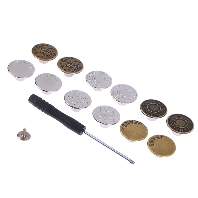 10Pcs Jeans Buttons Replacement 17mm No Sewing Metal Button Repair Kit  Nailless Removable Jean Buttons Sewing Accessories - AliExpress