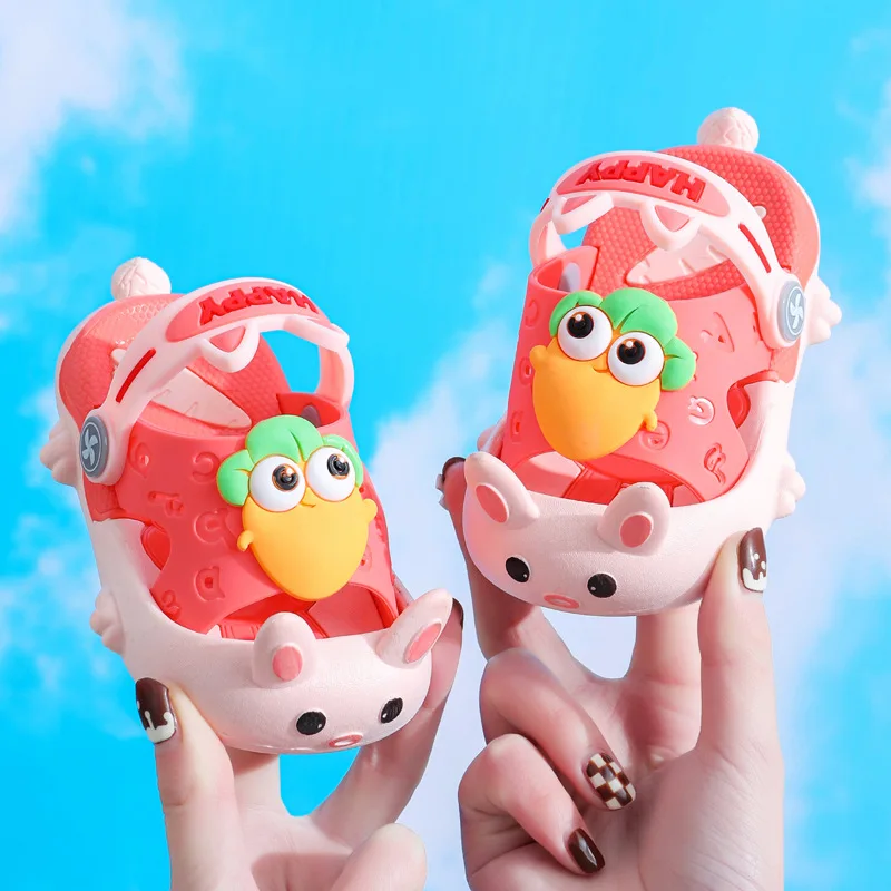 Cute Kids Sandal Child Shoes Slides Boy Kawaii Cartoon Soft Sole Toddler Slipper Summer Baby Non-slips Breathable Garden Shoes boy sandals fashion