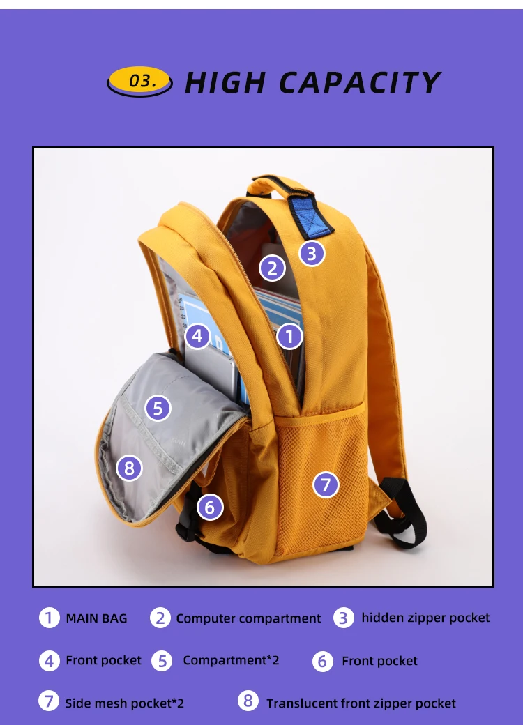 TINYAT Kawaii Laptop-Damenrucksack für Teenager und Mädchen, 20 l, Harajuku-Schultasche für Männer mit versteckten Taschen für Frauen zur Schule – Detail 6