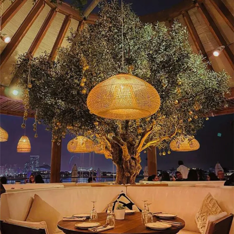 BUHAY HARP Pendant Lamps Vintage handmade rattan lamp