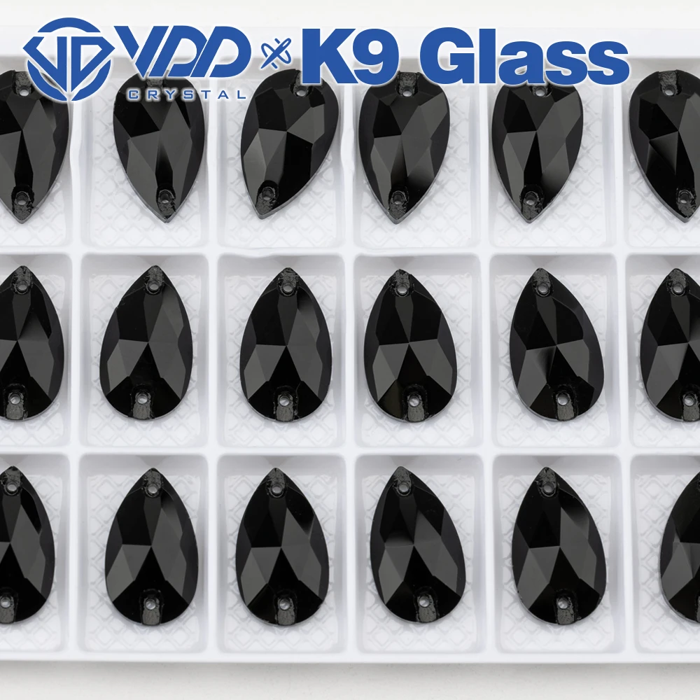 VDD S102 Jet Pear Top Qualität K9 Glas Nähen Auf Strass Kristall Flatback Nähen Strass Steine Kleidungsstück Kleid DIY Zubehör – Detail 5