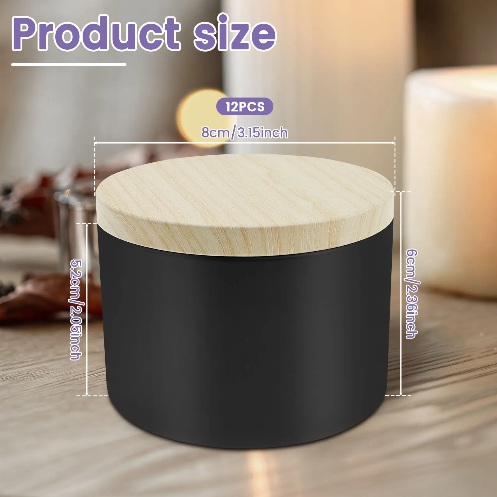12Pcs 8oz Iron Empty Candle Tins for Making Candles Compact Candle Making Jars Multipurpose DIY Container With Lid