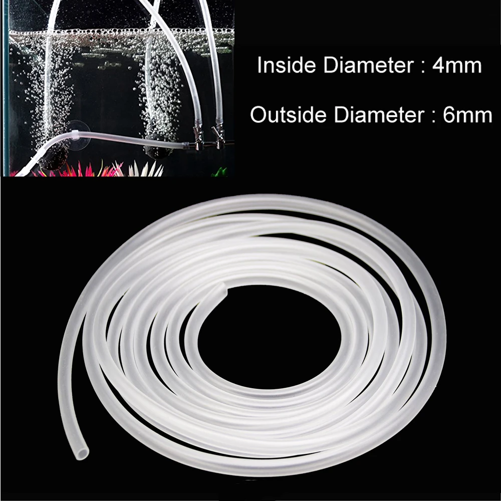Aquarium 1m/3m/5m/10m Oxygen Pump Hose Air Bubble Stone Aquarium Fish Tank Pond Pump Tube 4*6mm White Color aquarium oxygen pump hose