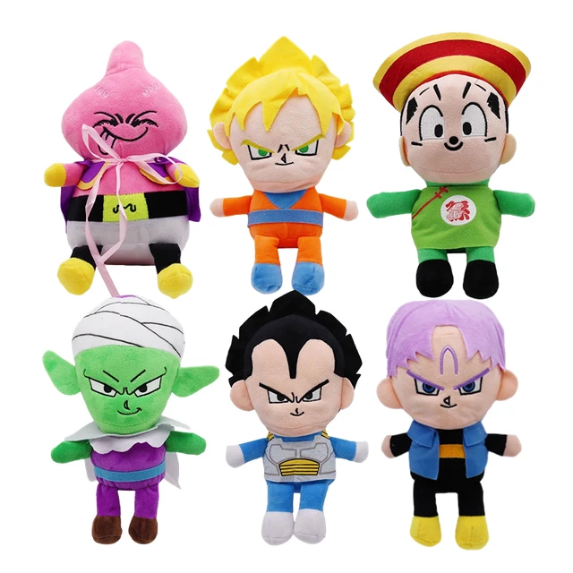 Anime dragon ball z brinquedo de pelúcia saiyan guko piccolo vegeta majin  buu gohan figuras dos desenhos animados bonecas crianças presentes de natal  brinquedos - AliExpress