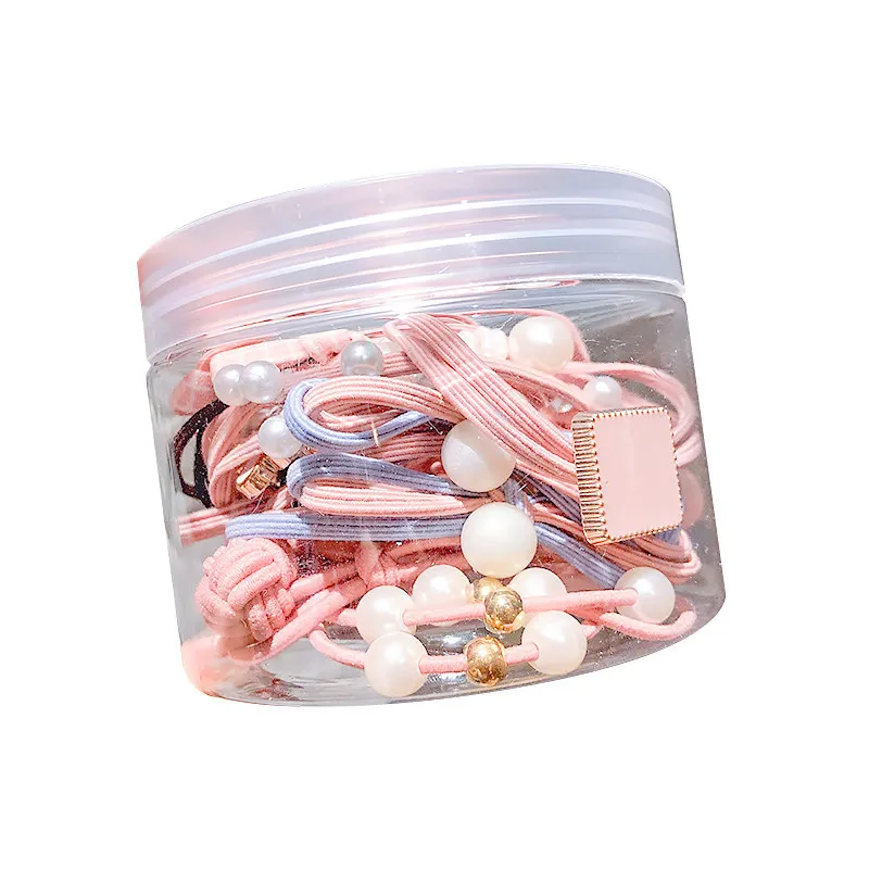 50/12PCS  Women Elastic Hair Ties Pearls Fashion Girls Scrunchies Ponytail Holder Rubber band Hair Rope Hair Accessories 5
