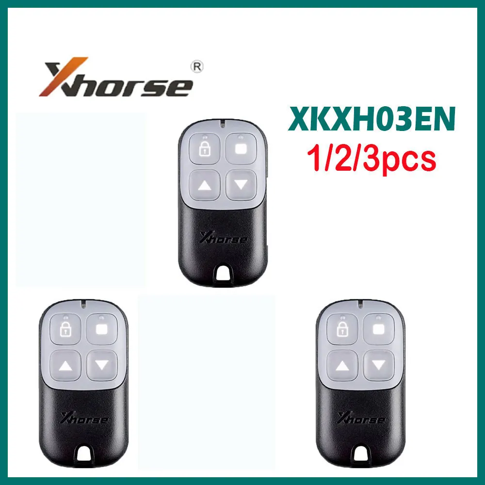 

1/2/3pcs/lot Xhorse XKXH03EN Remote Key Garage Door 4 Buttons Universal Car Remote Key Black for VVDI KEY Tool English Version