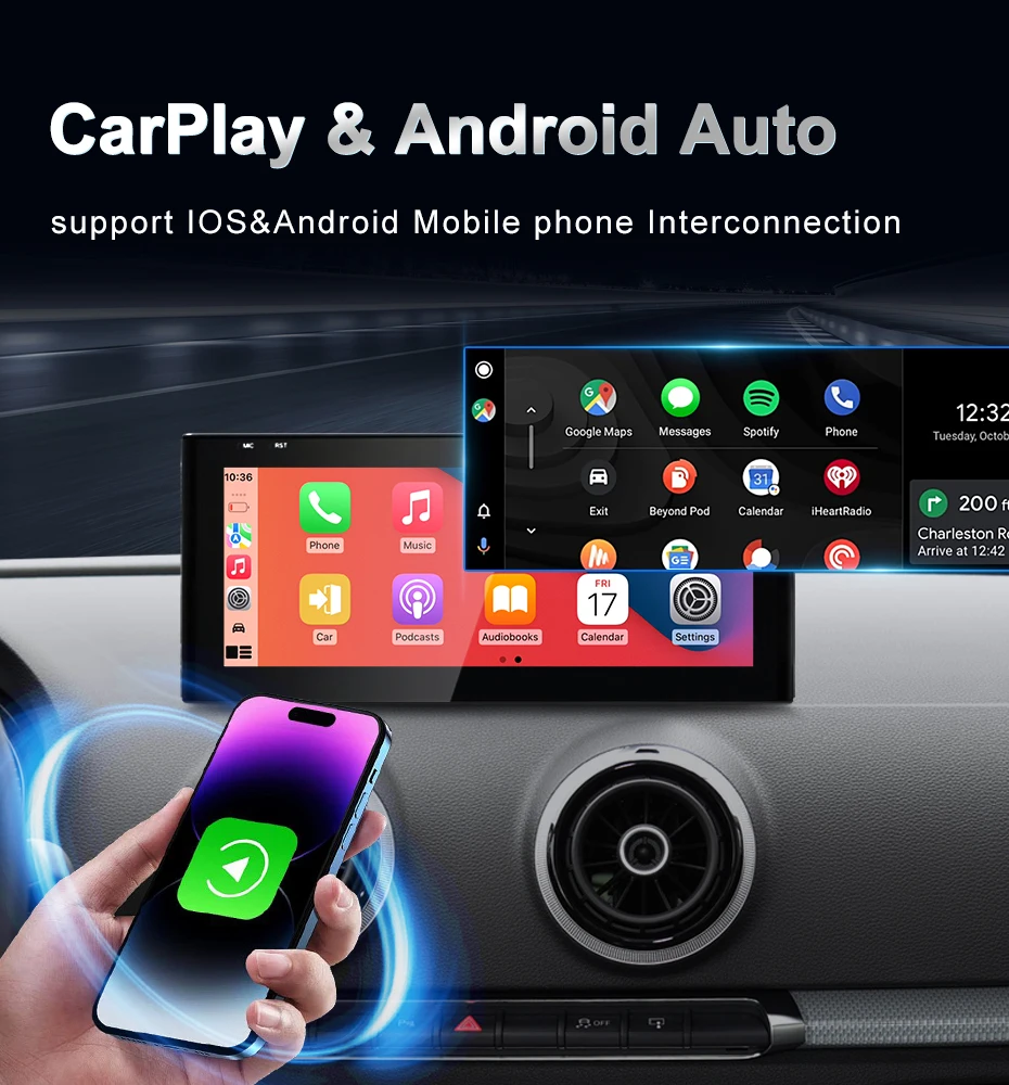 Qualcomm Snapdragon 680 6225 2.4GHz Wireless CarPlay Auto For AUDI A3 Car Multil
