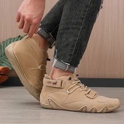 Men's Retro Design Breathable Casual Sneakers - Comfortable Outdoor Summer Shoes - 45 (KhaKi)