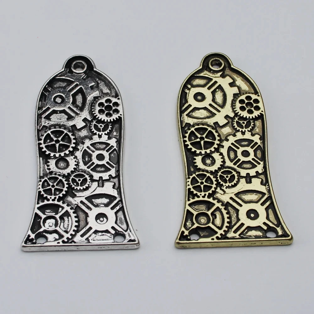 1 Stück Gitarrenkopfabdeckung 3 Löcher Metall Gitarre Halsstababdeckung für GIB LP Style Gitarrenteile Ancient Silve/Gold – Detail 4