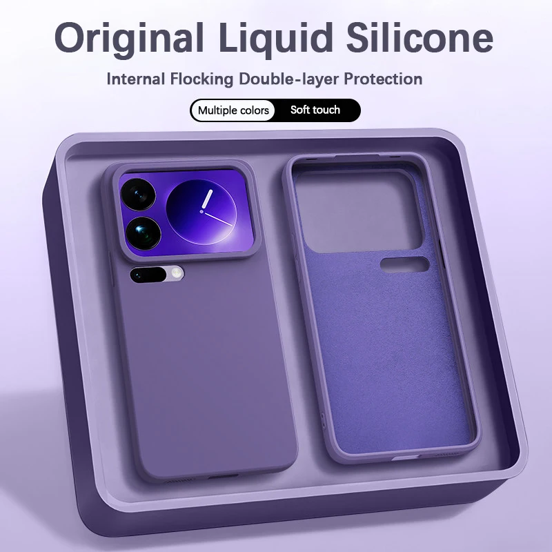 Candy Color Liquid Silicone Phone Case - Soft Simple Original Back Cover
