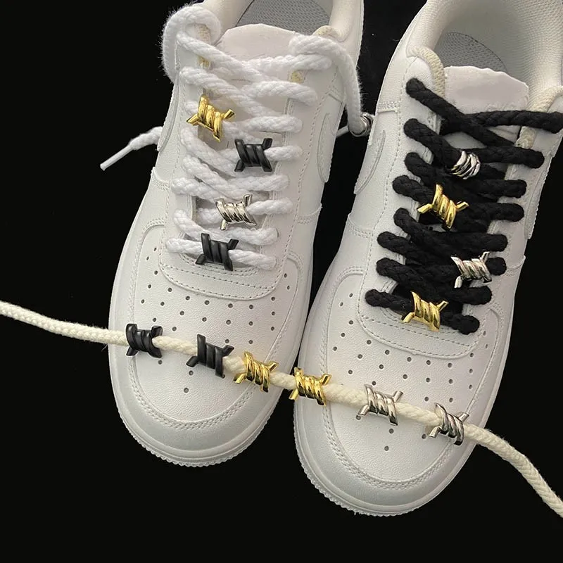 Luxe Voor AF1 AJ1 Metalen Gespen Draad Doorn Knoop Schoen Decoratieve Bloem Sneakers Iron Ring Schoenveters Shoe Charms Accessoires