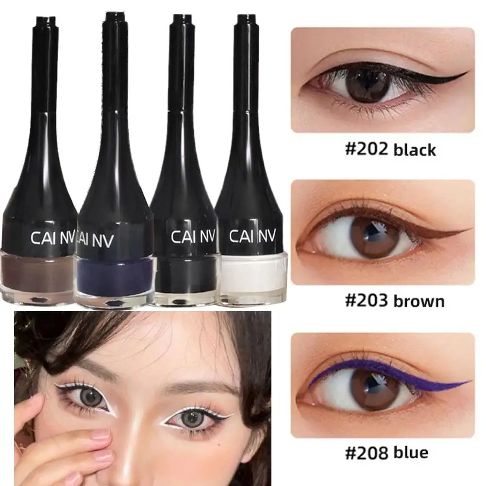 Eyeliner Cream Matte Liquid Eyeliner Waterproof Lasting Sweatproof White Makeup Drying Pencil Eyeliner Quickily Eyes Blue C4H3
