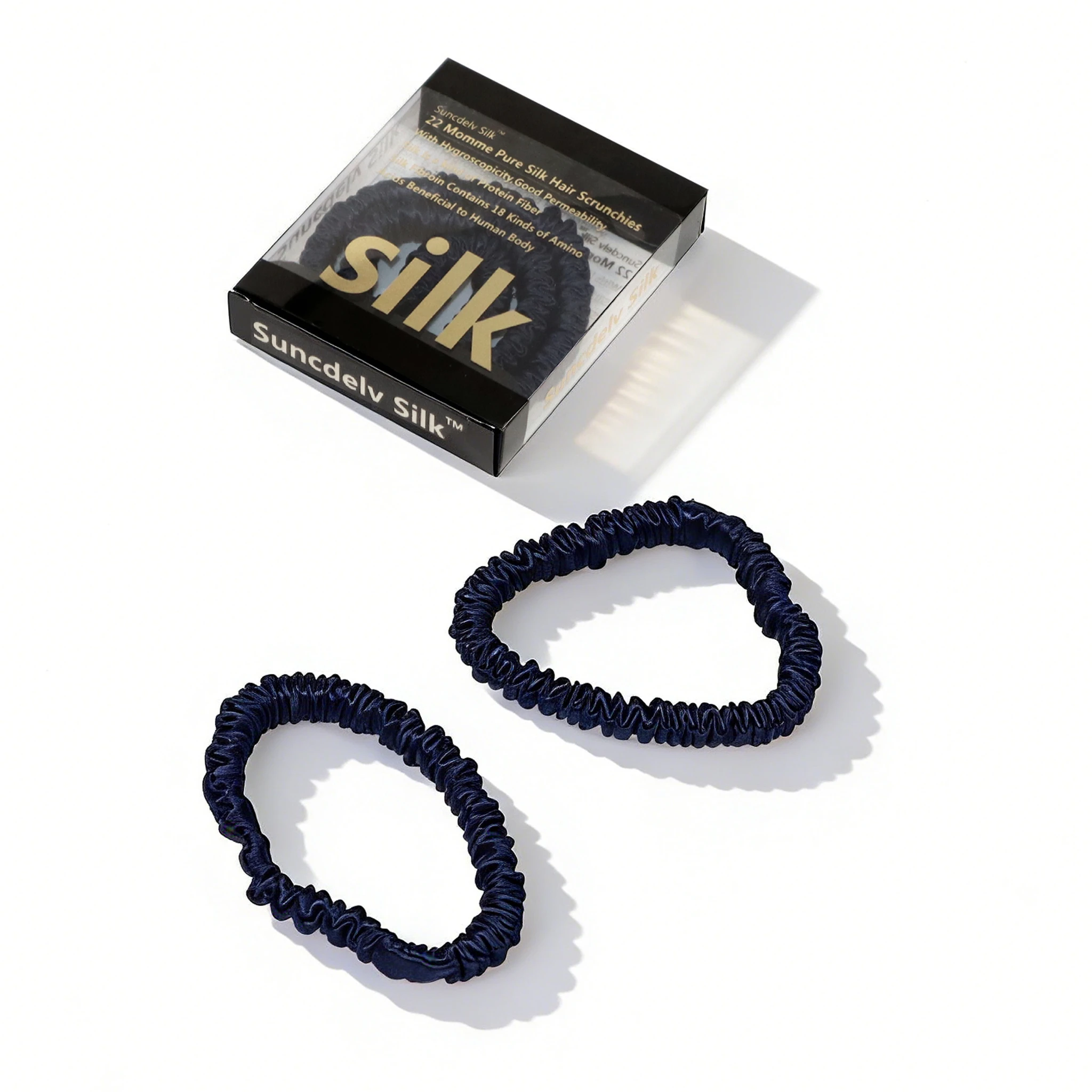 Luxurious Mulberry Silk Skinny Scrunchies Set – Anti-Crease, Gentle & Durable Hair Accessory