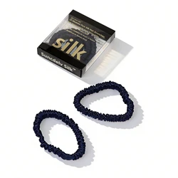 Luxurious Mulberry Silk Skinny Scrunchies Set - Anti - Crease, Gentle & Durable Hair Accessory (2PCS Color 22)