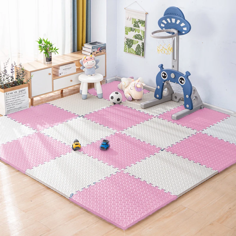  200 Pcs Puzzle Play Mats for Floor,Extra Large Area Plush  Carpet Squares,Interlocking Foam Tiles,Plush Rugs for Living  Room,Playroom(Color:Blue+Gray) : Toys & Games