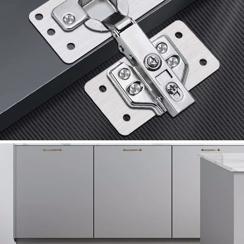 Cabinet Hinge Repair Plate Kit Stainless Steel Door Hinge Mounting Plate With Holes Home Cabinet Furniture Hardware Accessories hinge repair plate
