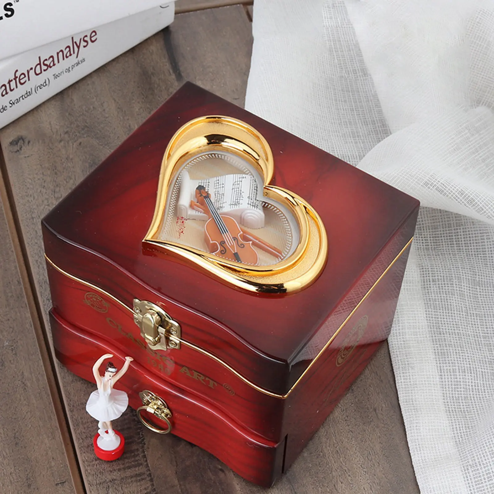 Clockwork Dancing Ballerina Music Box Retro Craft Jewelry Organizer Hand Crank Music Girls Children Christmas Gift music box