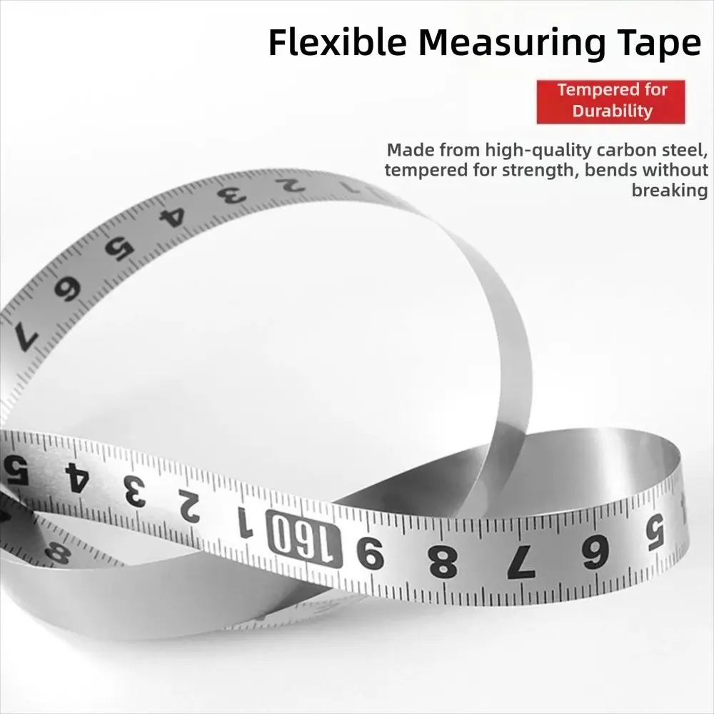 Stainless Steel Self-Adhesive Measuring Tape - Durable Workbench Ruler, 12mm Width, Multiple Length Options