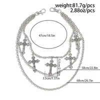 Chaîne de pantalon en métal Punk, chaîne de taille Hip Hop, pendentif croix, chaîne de jean pour hommes et femmes, accessoires cadeaux 6