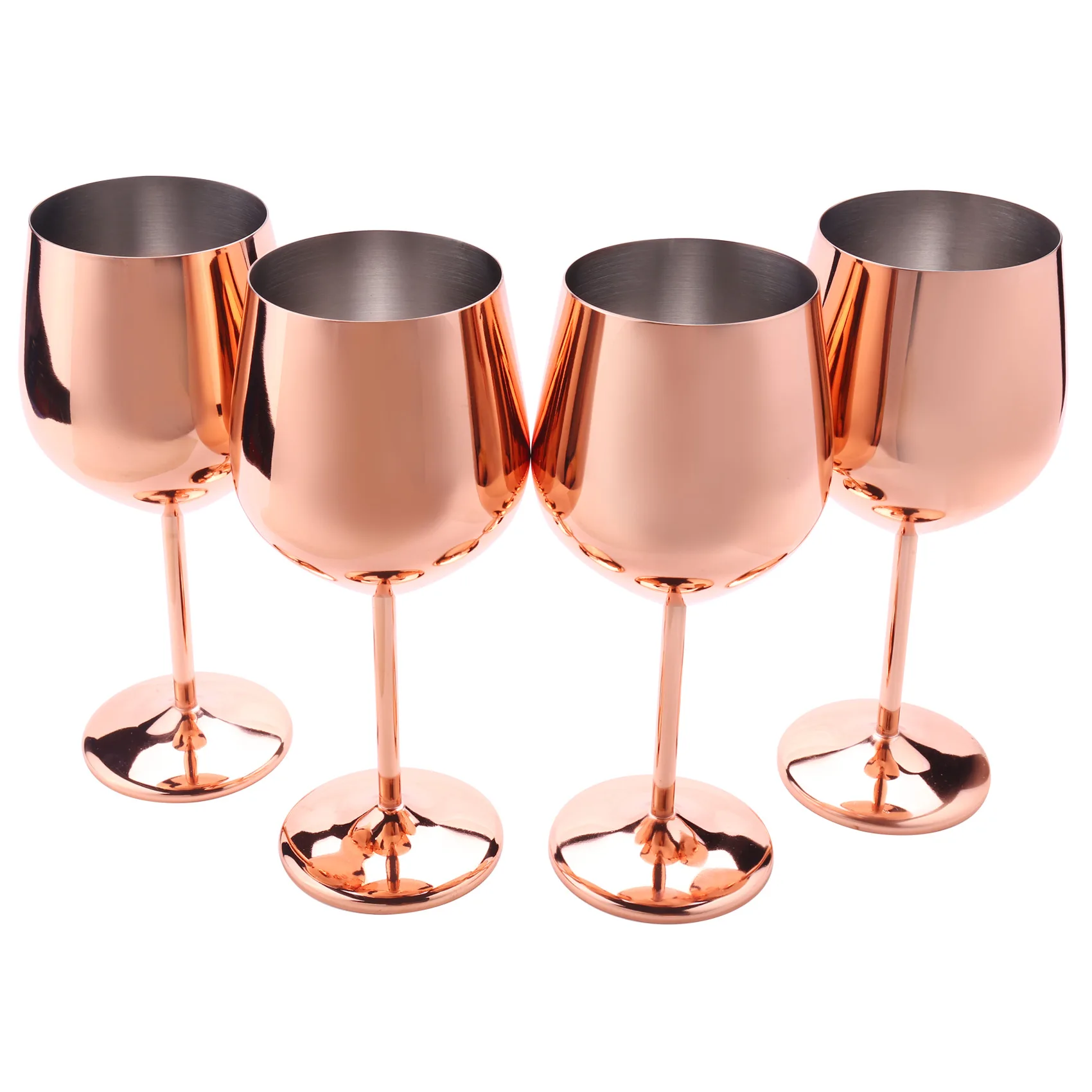 

Wine Glass Set of 4 Stainless Steel Wine Glasses, Party Cups, Home Kitchen Hotel Restaurant Quality, 500Ml / 17 Ounces