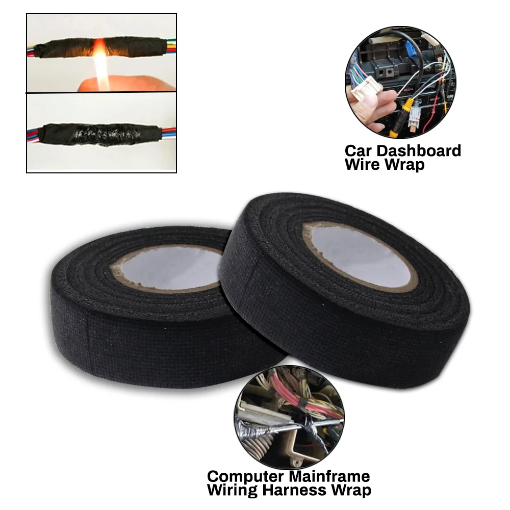KLVN 15m Heat-resistant Adhesive Cloth Fabric Tape For Automotive Cable
