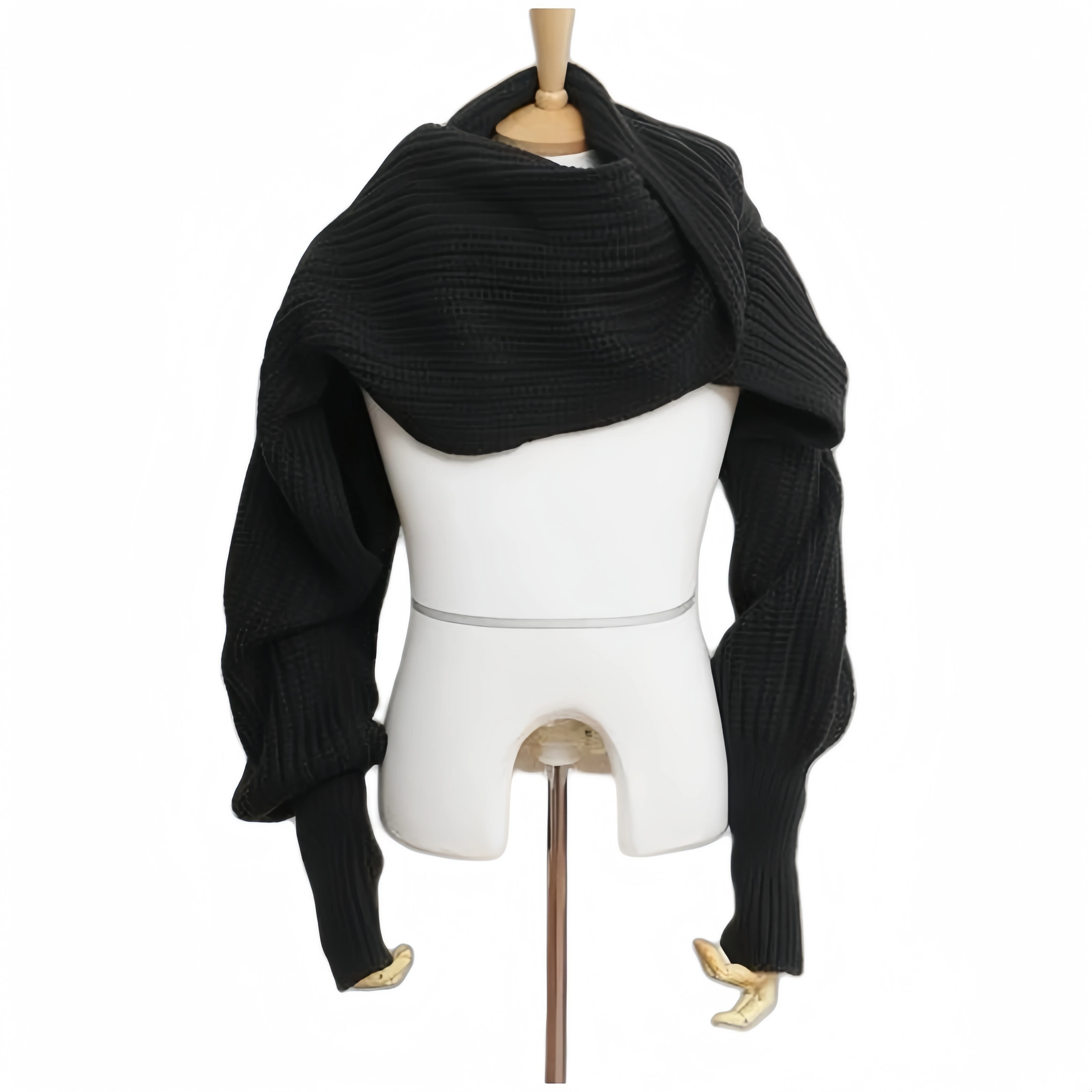 Knitted Scarf SupSindy Women Winter Scarf Europe and American Style Wool Scarves for Men and Women with Sleeves Thick Warm Snow