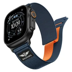 Nylon Sport Loop Strap for Apple Watch - Vibrant and Comfortable Bracelet (Blue B)