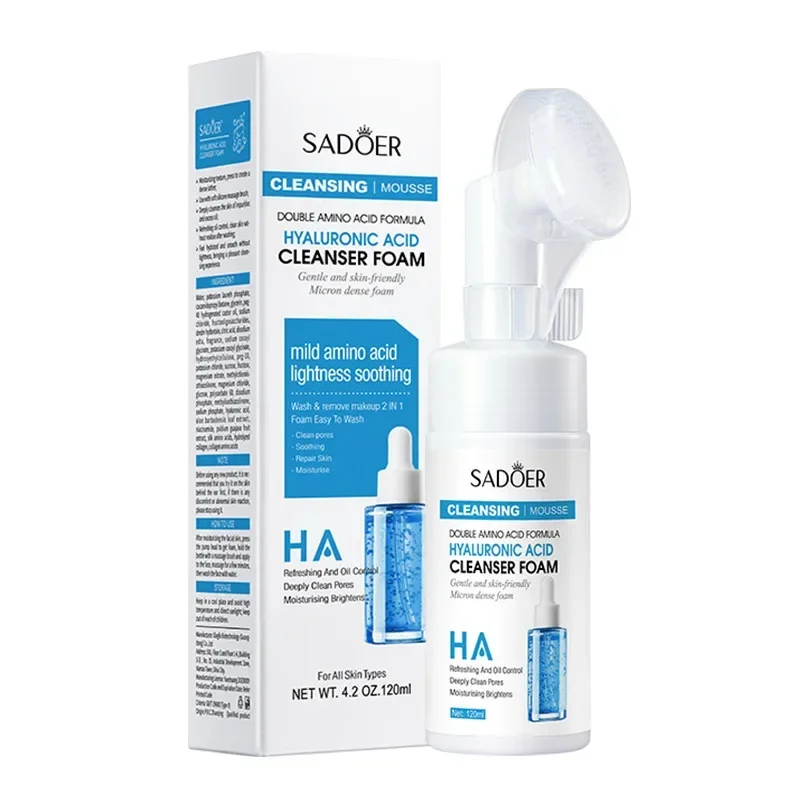SAODER Q10 Vitamin C Facial Cleanser Face Wash Foam Facial Cleansing Mossee Moisturizing Brightening Facial Skin Care Products 6