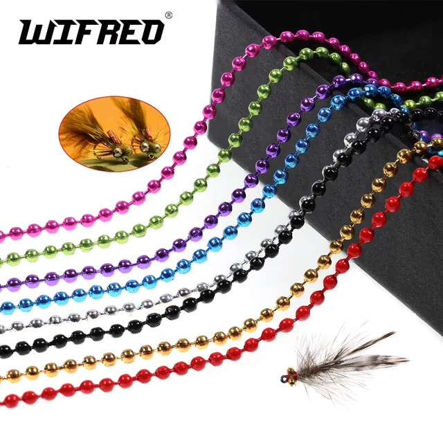 Wifreo 45cm 60cm Fly Tying Bead Chain Tying Bead Eyes Metal 1.5mm