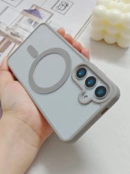 Vibrant Macaron Magnetic Clear Case with MagSafe Compatibility - A17(4G5G) (Gray)