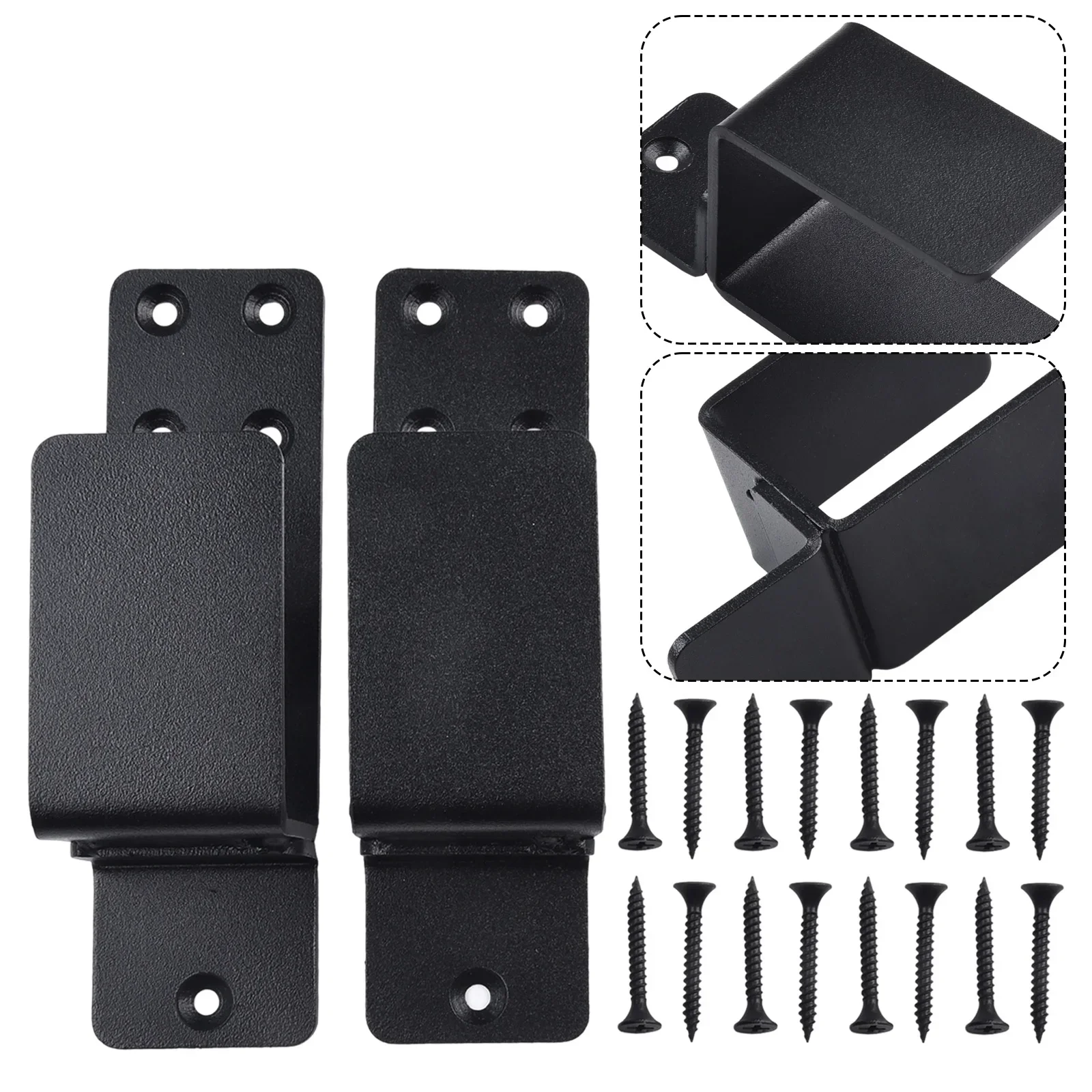 Heavy Duty Door Barricade Brackets,2 Pack Drop Open Bar Holder For Home Security Pull Down Lever Bracket Home Hardware